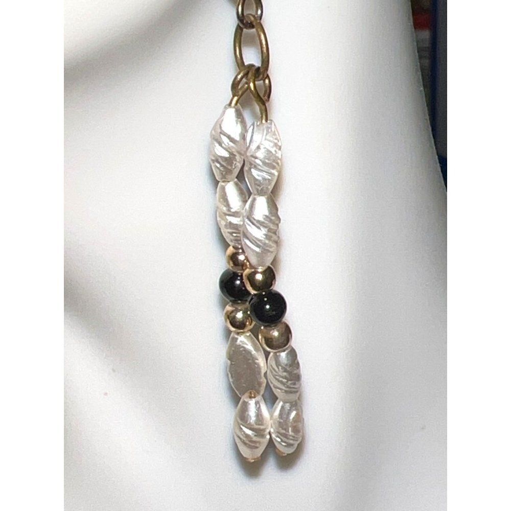 Rice Pearl dangle and Bead Earrings